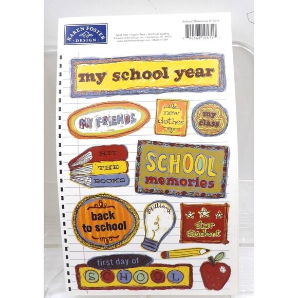 Back to School Stickers 6 Sheets 2 of Each Design 138 Stickers NOS - Picture 2 of 4